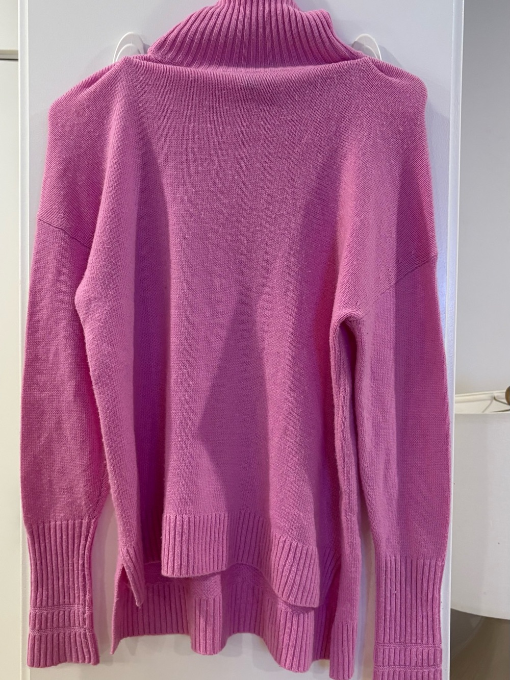 J. Crew Pink Ribbed Turtleneck Sweater